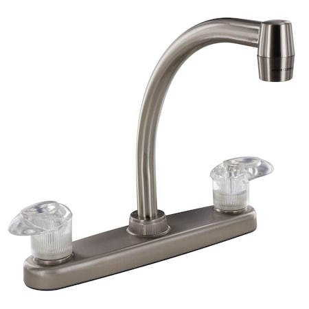 Valterra KITCHEN FAUCET, 8IN HI-ARC, 2 LEVER, 1/4 TURN, PLASTIC, BRUSHED NICKEL PF221402